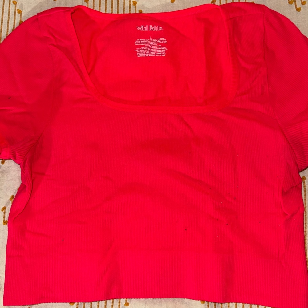 Wild Fable Vibrant Pink Crop Top